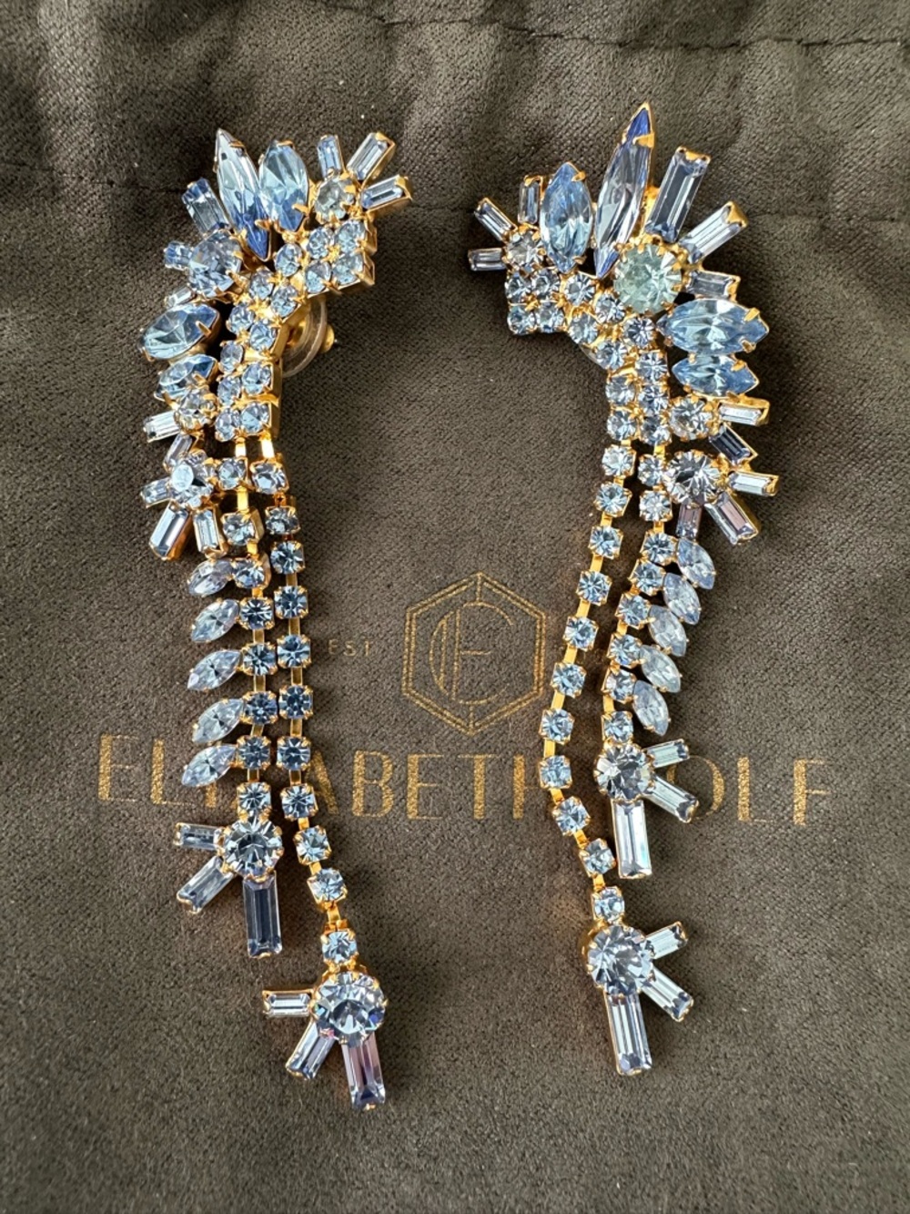Elizabeth Cole Mohawk Crystal Earrings